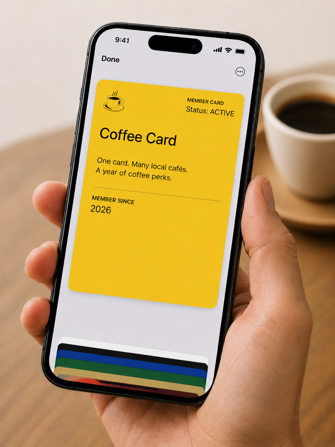 Coffee Card displayed on a phone