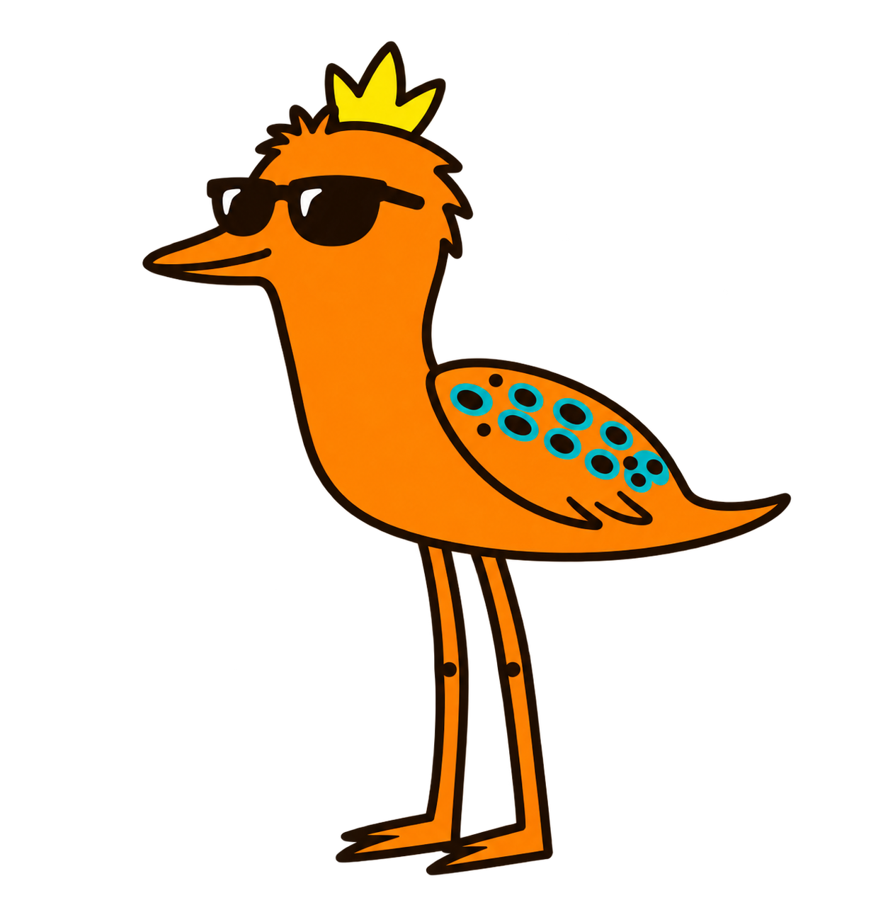 Cool King Turduckin mascot wearing sunglasses